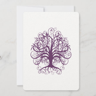 Purple Tree Lime fonts Wedding Invitate Invitation