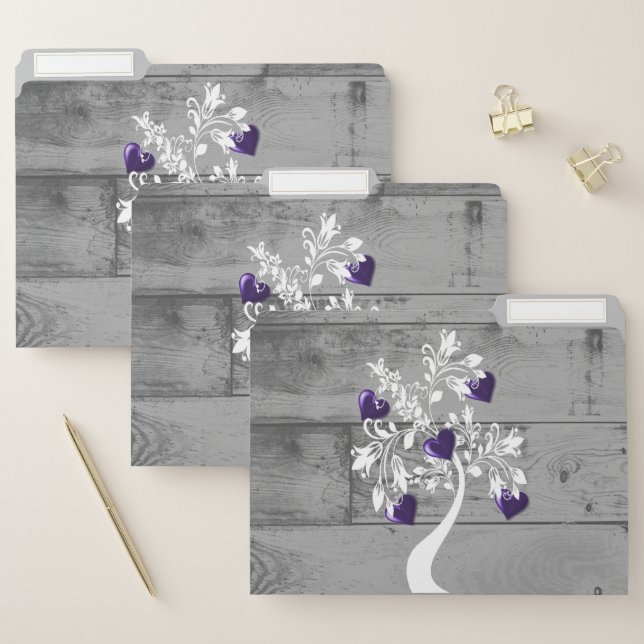 Purple Tree of Hearts File Folders (Set)