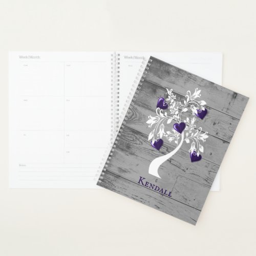 Purple Tree of Hearts Personalized Planner