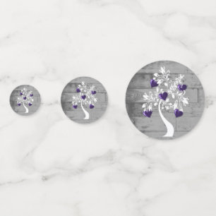 Purple Tree of Hearts Wedding Table Confetti