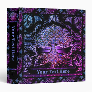 Purple Tree of Life on Ornate Background  3 Ring Binder