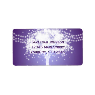 Purple Tree String Lights Custom Address Labels