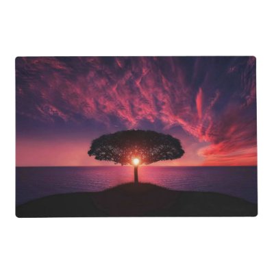 Purple Tree Sunset Placemat
