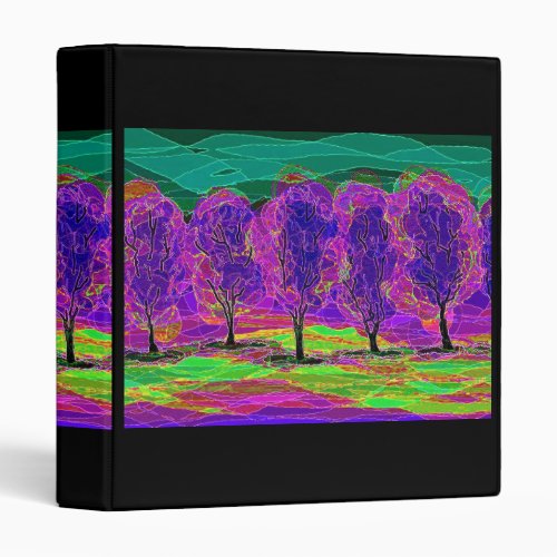 Purple Trees 3 Ring Binder