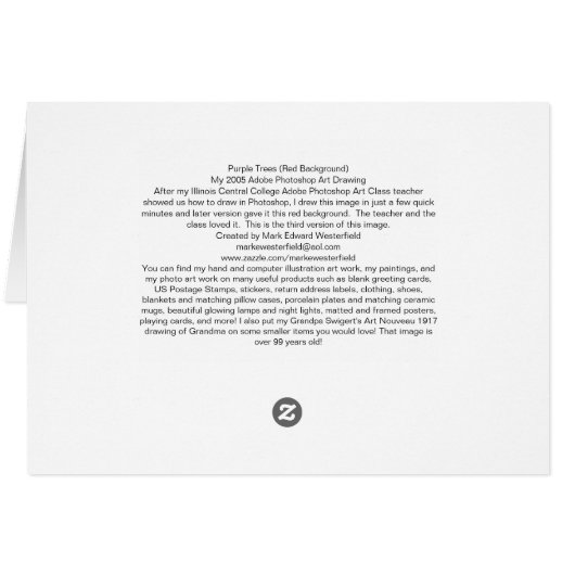 Purple Trees (Red Background) (Back Horizontal)