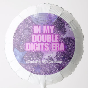 Purple Trendy In My Double Digits Era Birthday Balloon