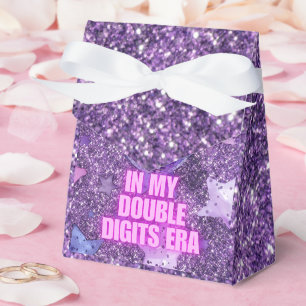 Purple Trendy In My Double Digits Era Birthday Favor Boxes