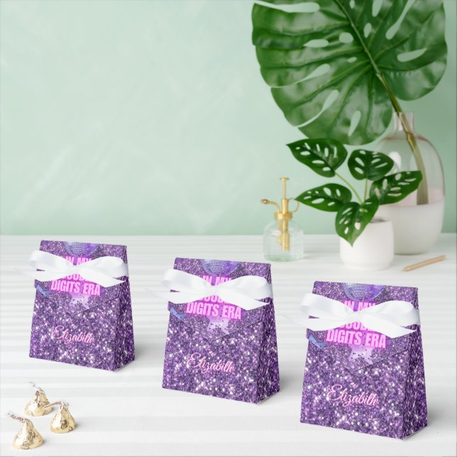 Purple Trendy In My Double Digits Era Birthday Favor Boxes (Multiple)