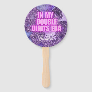 Purple Trendy In My Double Digits Era Birthday Hand Fan