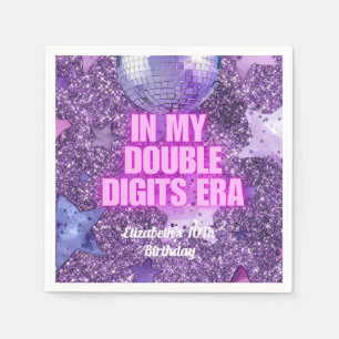 Purple Trendy In My Double Digits Era Birthday Napkins