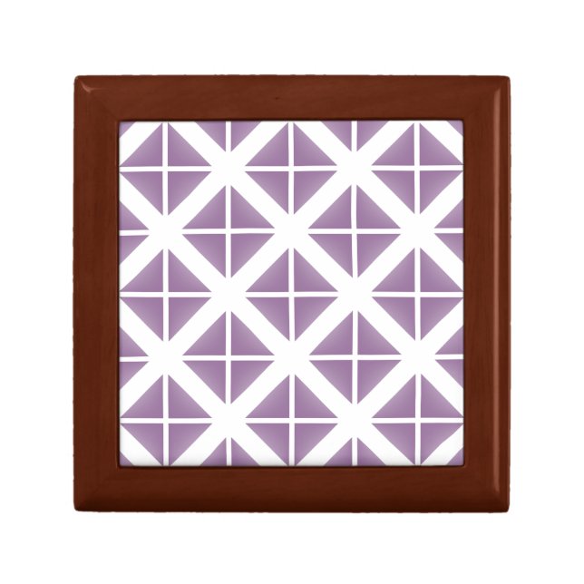 Purple Trendy Triangle Pattern Keepsake Box (Front)