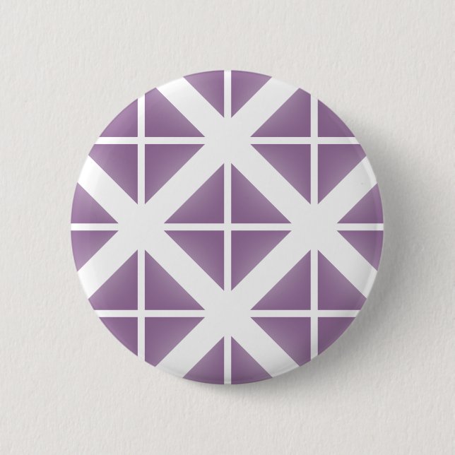 Purple Trendy Triangle Pattern Pinback Button (Front)