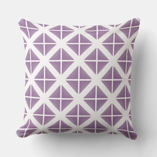 Purple Trendy Triangle Pattern Throw Pillow (Front)