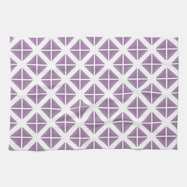 Purple Trendy Triangle Pattern Towel (Horizontal)
