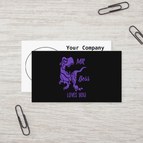 Purple Trex the Boss Dino Business Card