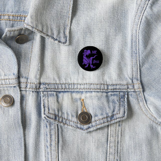 Purple Trex the Boss Dino Button (In Situ)