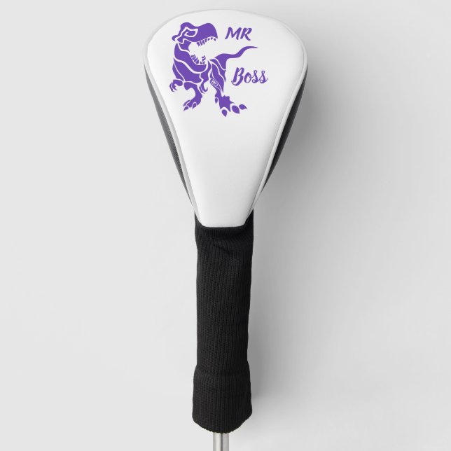 Purple Trex the Boss Dino Golf Head Cover (Front)