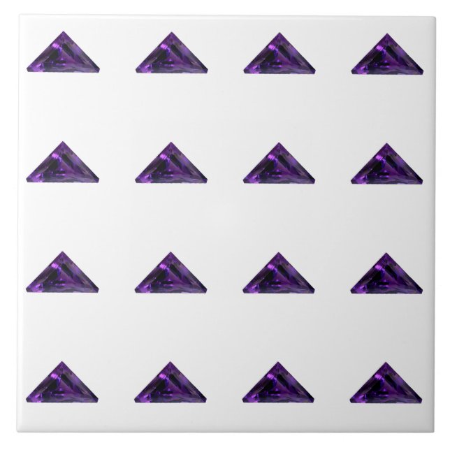 Purple Triangle Ceramic Tile (Front)
