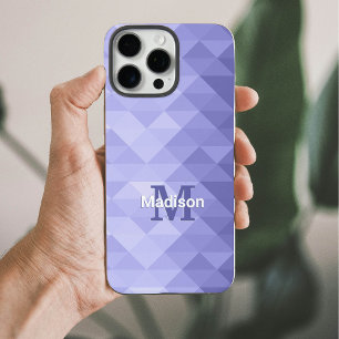 Purple triangle geometry square Monogram iPhone 15 Pro Max Case