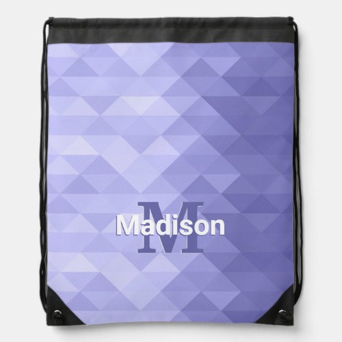 Purple triangle geometry square Monogram Drawstring Bag
