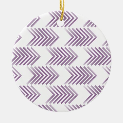 Purple Tribal Arrow Pattern Ceramic Ornament