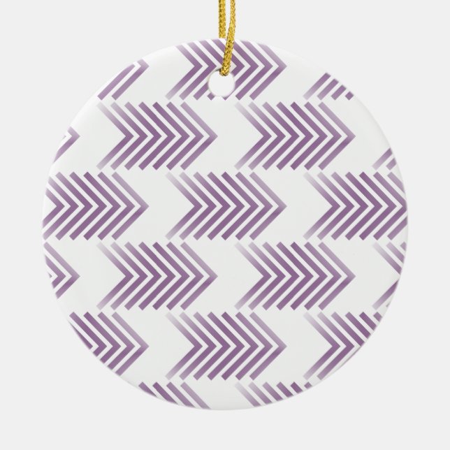Purple Tribal Arrow Pattern Ceramic Ornament (Front)