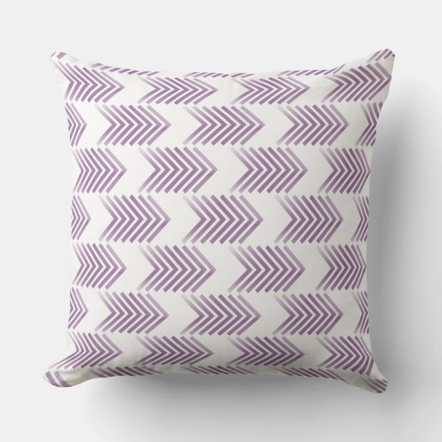 Purple Tribal Arrow Pattern Throw Pillow (Front)