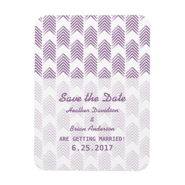 Purple Tribal Arrows Save the Date Flexi Magnet (Vertical)