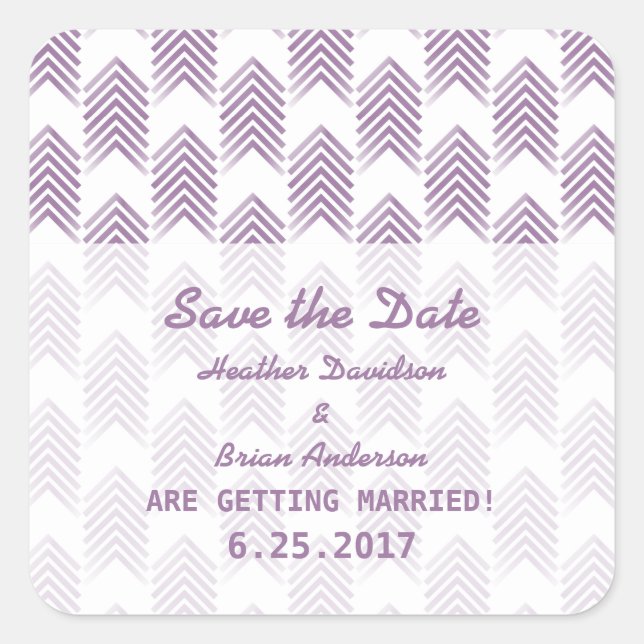 Purple Tribal Arrows Save the Date Stickers (Front)