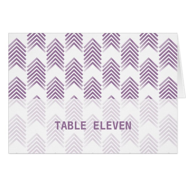 Purple Tribal Arrows Table Number Card (Front Horizontal)