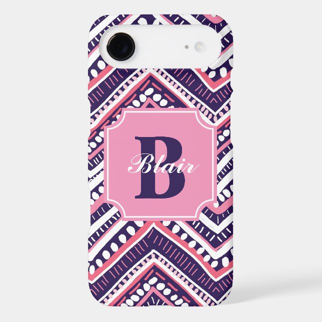 Purple Tribal Chevron Case-Mate iPhone Case (Back)