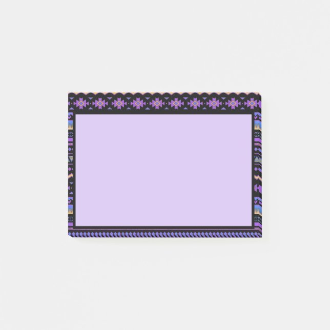 Purple tribal design post-it notes (Front)