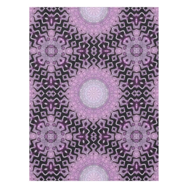 Purple Tribal Waves Pattern Tablecloth (Front)
