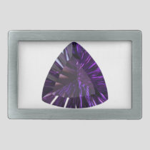 Purple Trillion Amethyst Gemstone Belt Buckle