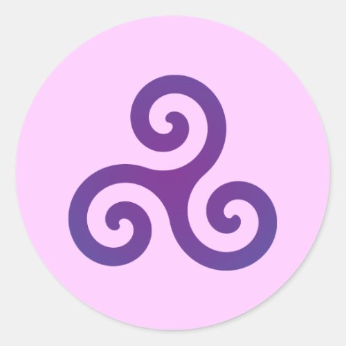 Purple Triskele Classic Round Sticker