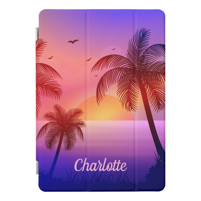 Purple Tropical Beach at Sunset  iPad Pro Cover (Front)