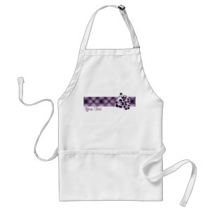 Purple Tropical Flowers Adult Apron