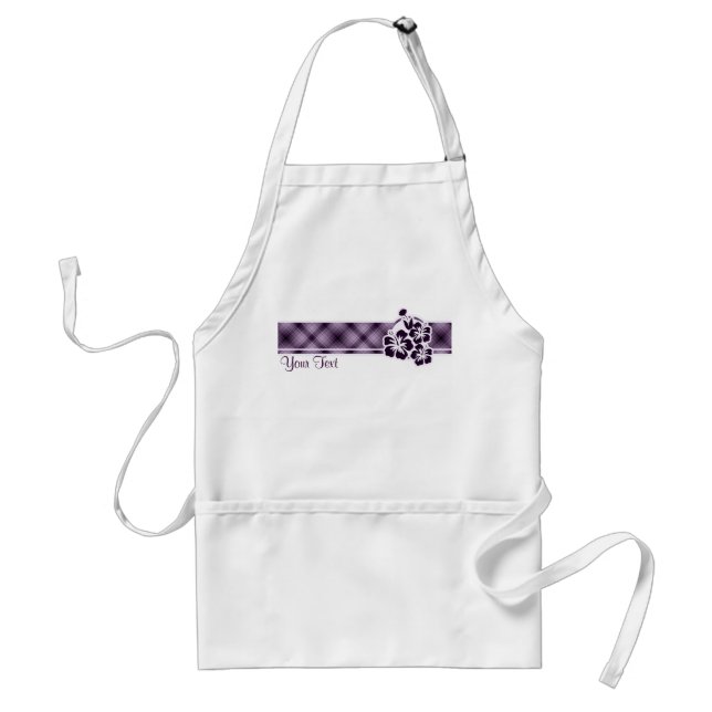 Purple Tropical Flowers Adult Apron (Front)