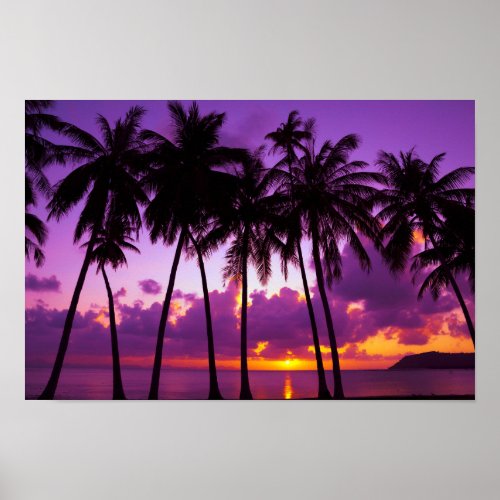 Purple Tropical Sunset 2 Poster