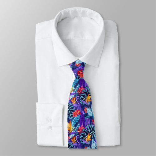 Purple Tropics  Neck Tie