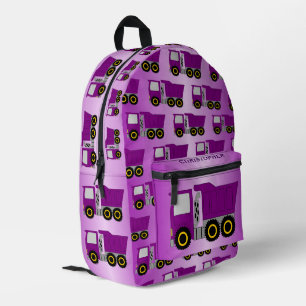 Purple Truck Design Personalised Printed Backpack