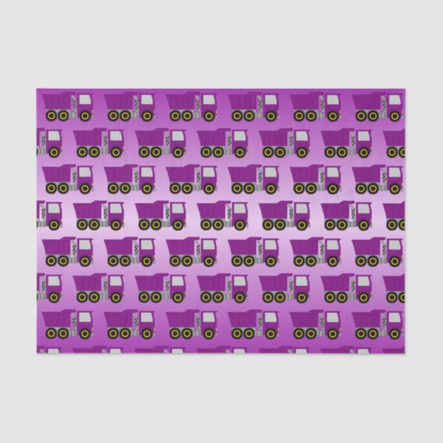 Purple Truck Design Tissue Paper (Front)