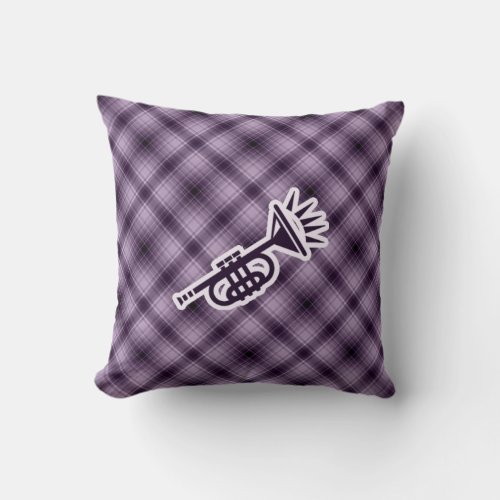 Purple Trumpet Throw Pillow
