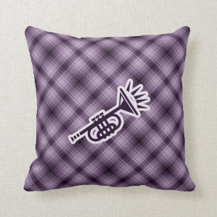 Purple Trumpet Throw Pillow