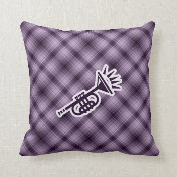 Purple Trumpet Throw Pillow by MusicPlanet at Zazzle