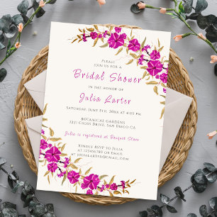 Purple Trumpet Vine Flower Garden Bridal Shower Invitation