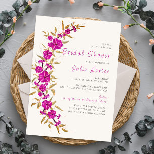 Purple Trumpet Vine Flower Garden Bridal Shower Invitation