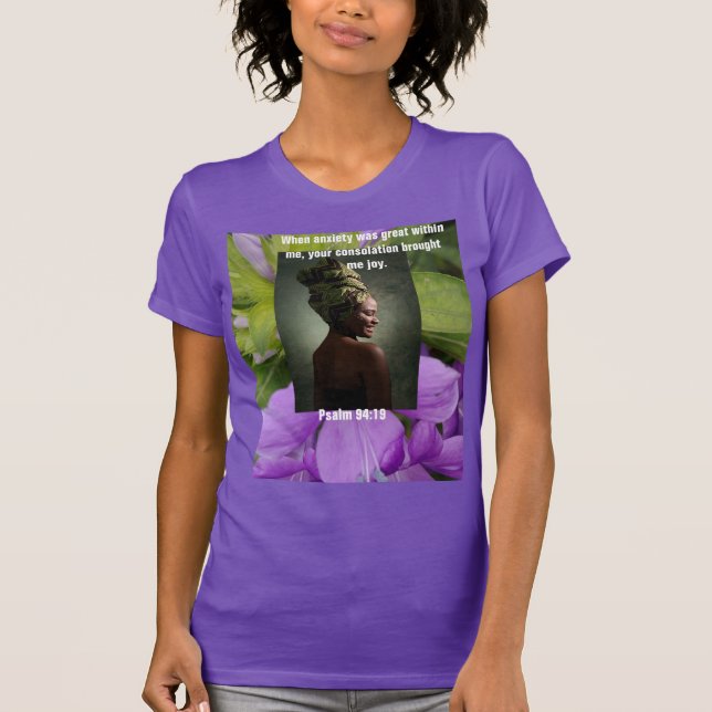 purple, tshirt, womans, prayer, inspiration, T-Shirt (Front)