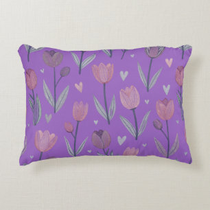 Purple Tulip Accent Pillow