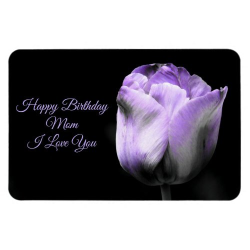 Purple Tulip Birthday Mom personalizecustomize Magnet